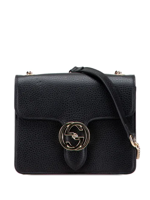 Gucci Pre-Owned 2000-2015 Small Dollar Calfskin Interlocking G crossbody bag Black 5V5VW7BX5AETU8YB