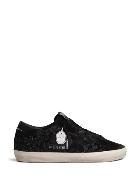 Golden Goose Super-Star in black pony skin with black Swarovski crystals and black suede star sneakers Black GWF00101F007847