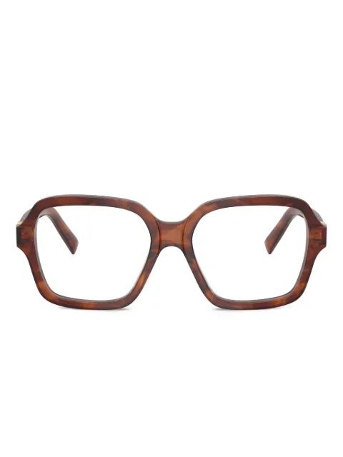 Miu Miu Eyewear geometric-frame glasses Brown SMU03YV26E1O1