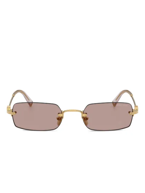 Miu Miu Eyewear logo-plaque rectangle-frame sunglasses Gold MUB50S5AK20I