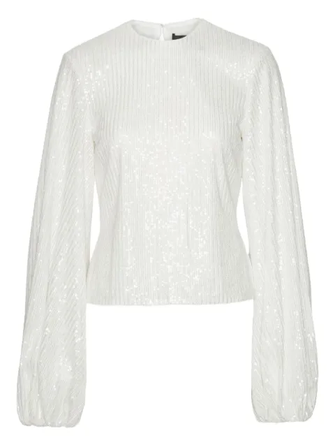 ROTATE BIRGER CHRISTENSEN sequin-embellished long-sleeve blouse White 114942400