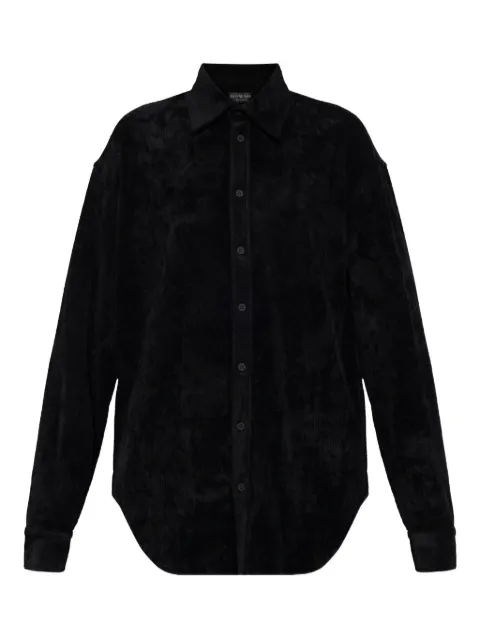 Balenciaga velvet-effect button-down shirt Black 850976TTV02