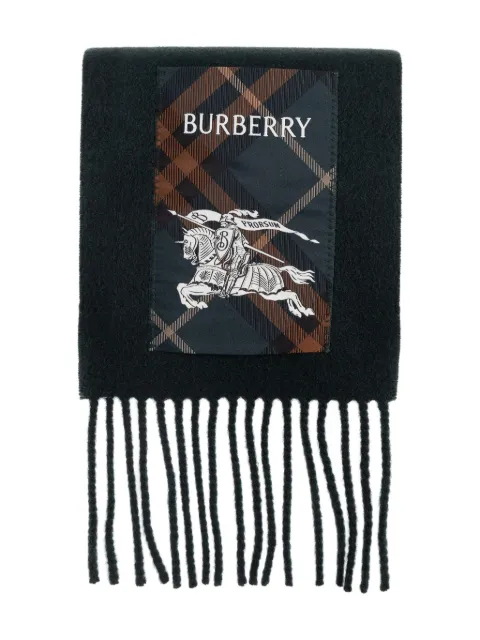 Burberry fringed logo scarf Green 8116880