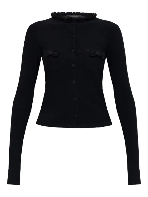 Balenciaga ruffled bow cardigan Black 850038T5234