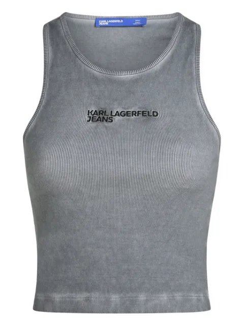 Karl Lagerfeld Jeans ribbed cotton top Grey A3W17043