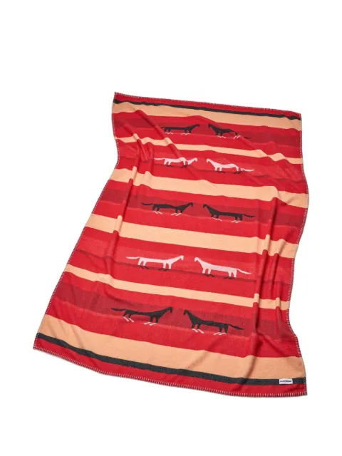 Lagomoro MOONRISE striped animal-print blanket (200cm x 140cm) Red MOONRISE