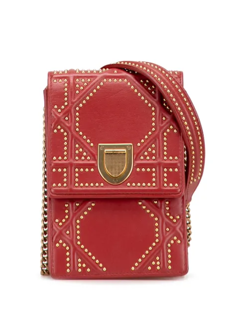 Christian Dior Pre-Owned 2017 Studded Lambskin Vertical Diorama crossbody bag Red KP8S3OBWRTEYRWWS