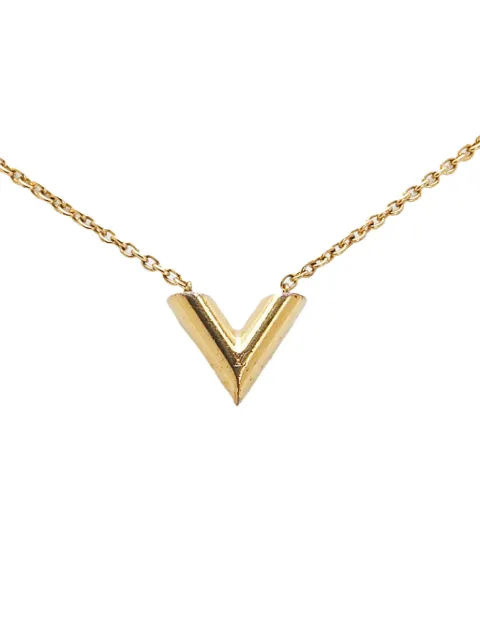 Louis Vuitton Pre-Owned 2018 Gold Plated Essential V Necklace costume necklace Gold BX1F4T0R5UILFP4K