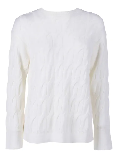 Max Mara cable knit quid sweater White 2526366098600