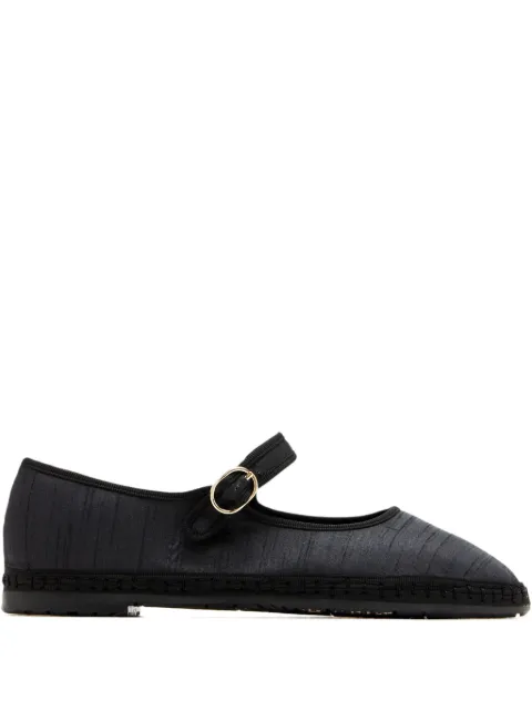 FLABELUS silk ballet flats Black MARYJANE