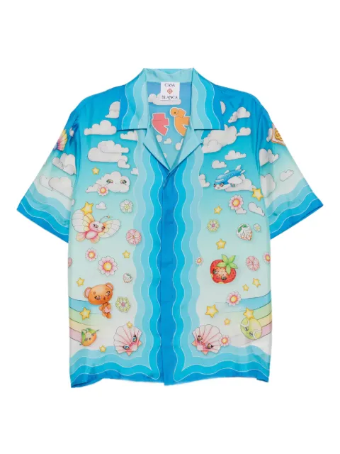 Casablanca silk twill shirt Blue MAW25SH00304SILKTWILLCASABLANCAFAMILY