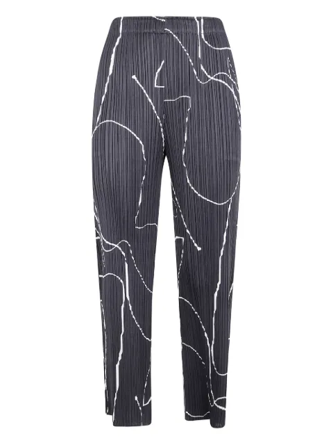 Pleats Please Issey Miyake elasticated-waistband pleated trousers Black PP58JF693