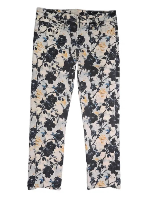R13 floral-pattern trousers White R13W0091