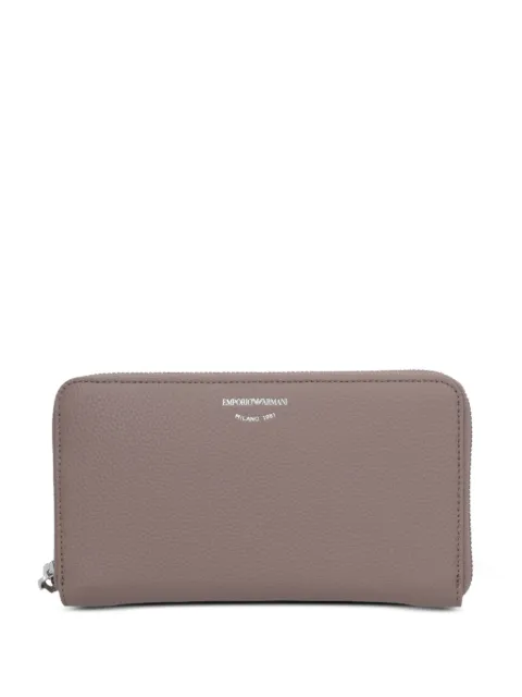 Emporio Armani logo-lettering zip-fastening wallet Neutrals EW000366AF11953