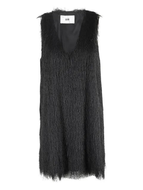 SOLOTRE fringed dress Black M1F0078097