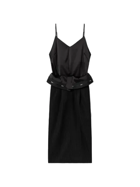 Juun.J V-neck pinstripe dress Black JW5X71W04