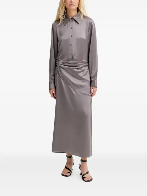Isabelle Blanche ruched shirt maxi dress Grey IS25FWA101T008