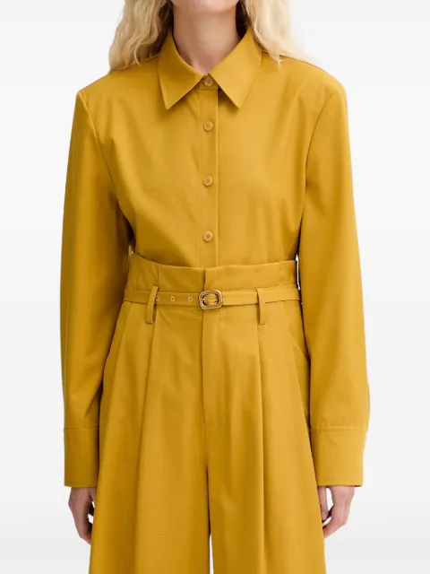 Isabelle Blanche button-up classic-collar shirt Yellow IS25FWC037T002