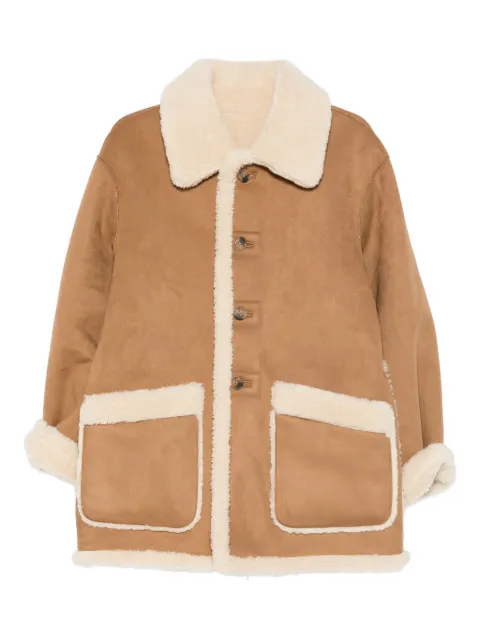 DUNST buttoned faux-shearling jacket Brown UDJU5D121CM