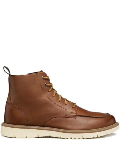 Geox Pove lace-up zip-up boots Brown U56M7A000FFC6002