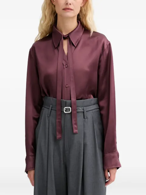 Isabelle Blanche tie-neck shirt Purple IS25FWC059T008