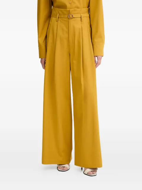 Isabelle Blanche belted pleated palazzo pants Yellow IS25FWP036T002