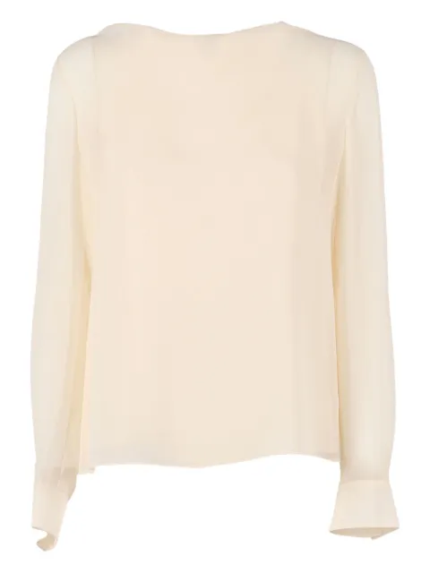 Max Mara Demian long-sleeve blouse Neutrals 2526266021600