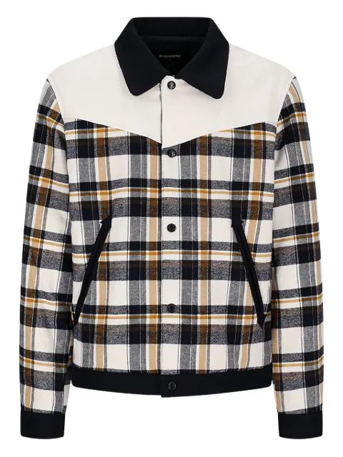 DSQUARED2 botonned plaid jacket Neutrals S71AN0621D35350