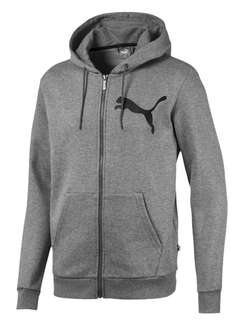 PUMA Big Logo fleece zip-up hoodie Grey 580567