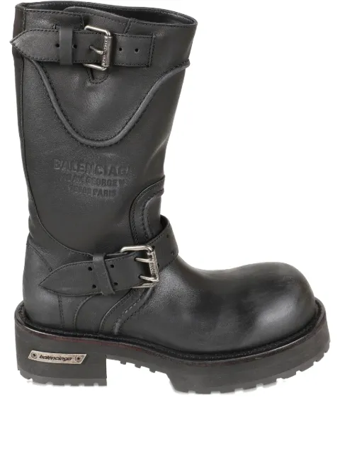 Balenciaga Venom buckle-strap leather boots Black 833585WCAL1