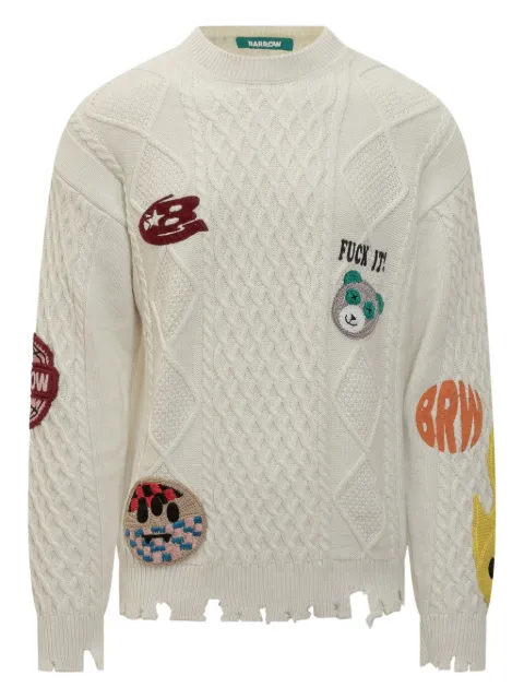 BARROW appliqué distressed jumper Neutrals F5BWUAJP115