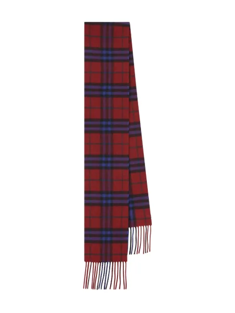 Burberry checked fringed scarf Red 8113374