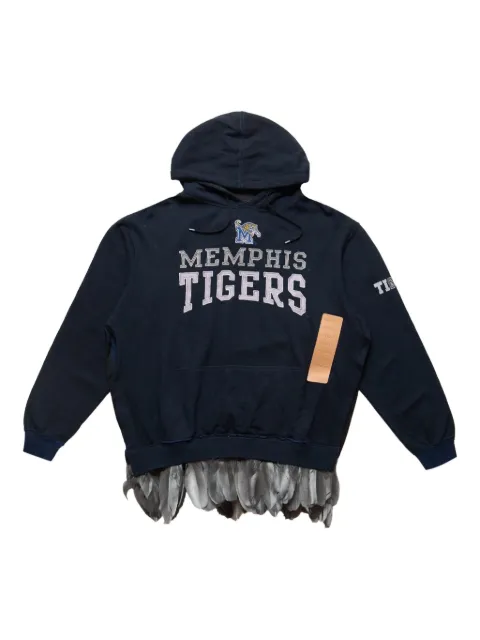 4SDESIGNS feather-trim Memphis-tigers hoodie Blue F23539F099690NVY