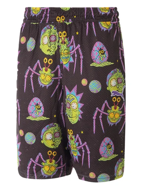 PUMA x Rick and Morty AOP graphic-print shorts Brown 537099