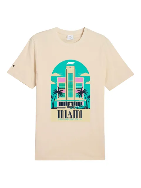 PUMA x Formula 1 Miami cotton T-shirt Neutrals 63017613