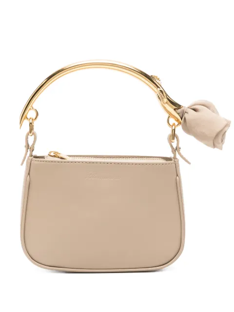 Blumarine mini rose-detail leather tote bag Brown UW020A