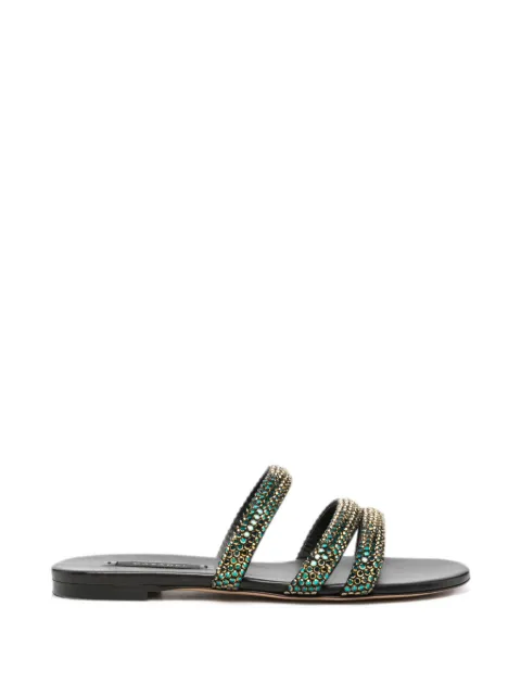 Casadei crystal-embellished flat sandals Blue C26609000