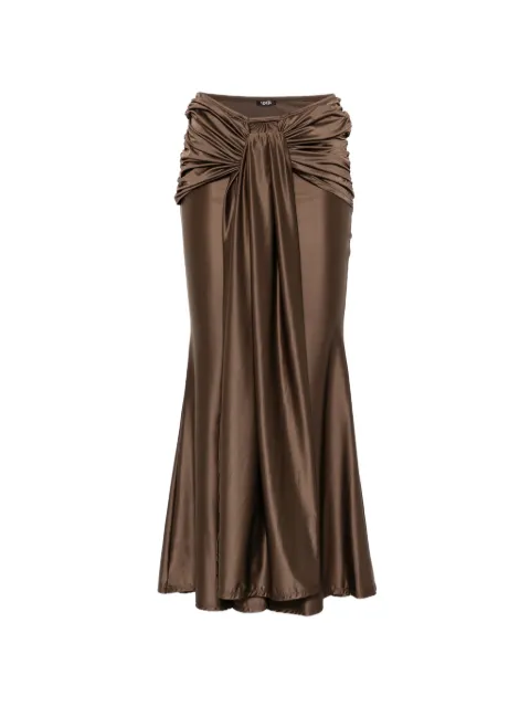 VENUJA gathered draped skirt Brown SK001A