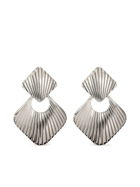 Jennifer Behr Demetra ridged earrings Silver 111RB129SILVER