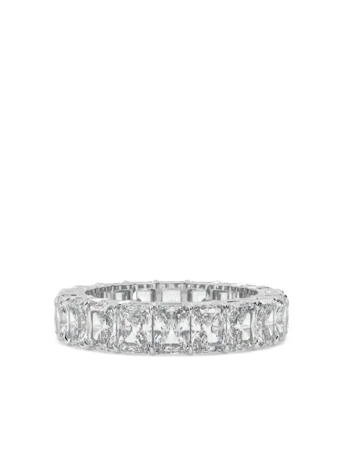 Tilla 14K white gold radiant diamond wedding band ring Silver WB26