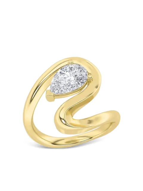Tilla 14K yellow gold diamond twisted ring Gold KJ01327RPS15