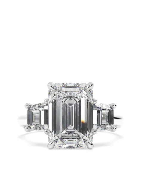 Tilla 14K white gold emerald lab-grown diamond ring Silver RG112