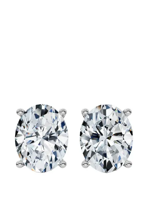 Tilla 14K white gold oval diamond stud earrings Silver DEA1025