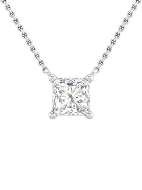 Tilla 14K white gold diamond solitaire necklace Silver JWL66216