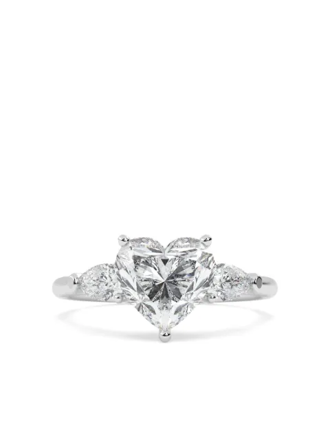 Tilla 14K white gold heart diamond ring Silver RG89