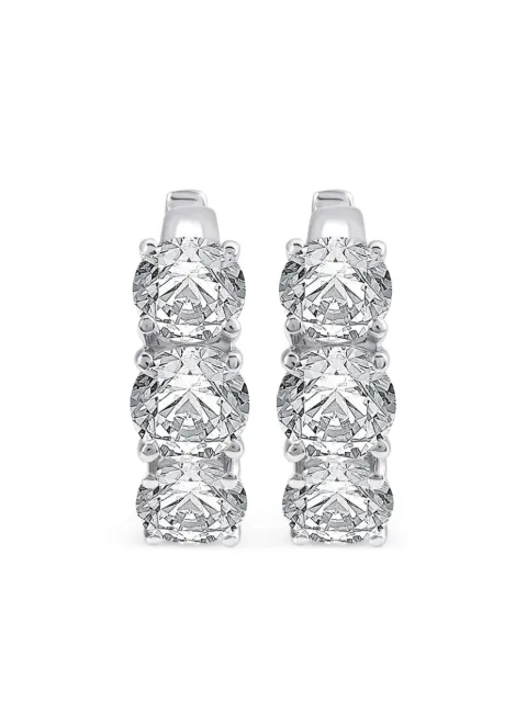 Tilla 14K white gold diamond huggie earrings Silver DEA1010