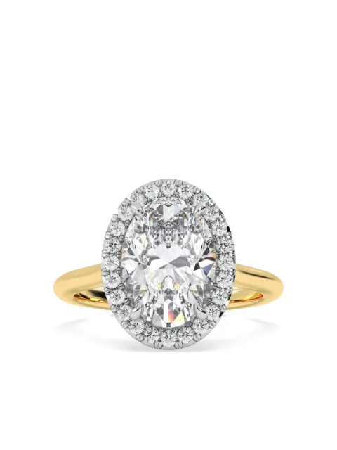 Tilla 14K yellow gold oval lab-grown diamond halo ring Gold RG49