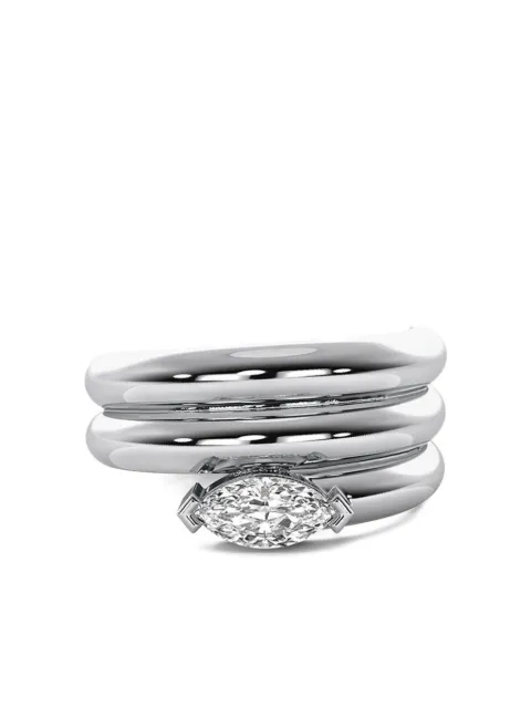 Tilla 14K white gold Fashion lab-grown diamond ring Silver F191