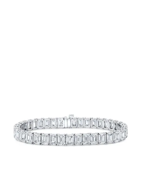 Tilla 14K white gold emerald-cut diamond tennis bracelet Silver 30411