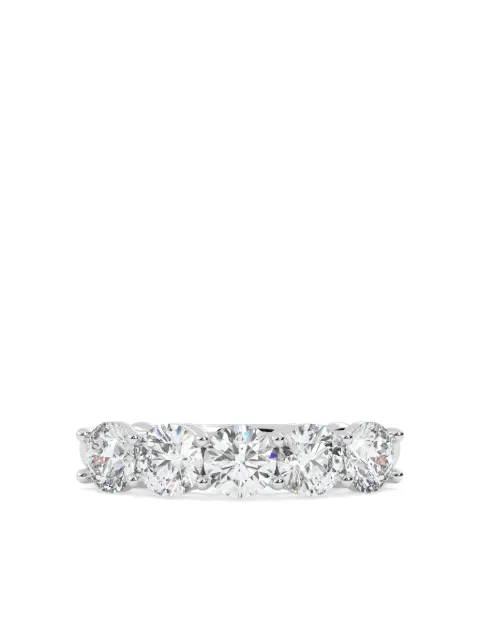 Tilla 14K white gold round diamond wedding band Silver WB44